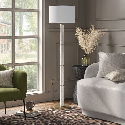  Faux Marble Stick Floor Lamp - Threshold™