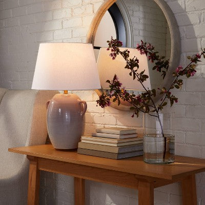  Large Ceramic Jar Table Lamp (Includes LED Light Bulb) Gray - Threshold™ Designed With Studio McGee