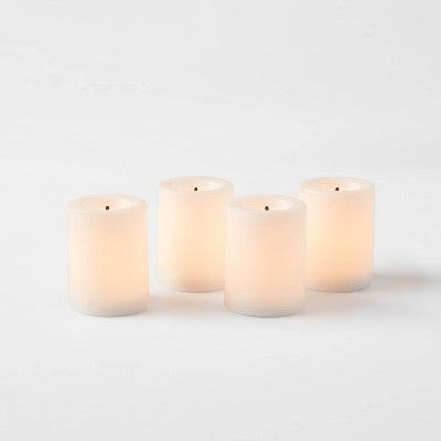  4pk LED Votive Flameless Black Wick Candle White - Threshold™