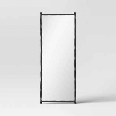  25"x65" Decorative Forged Metal Floor Mirror Black - Threshold™