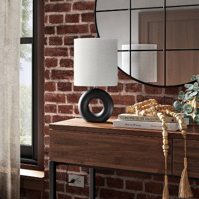  Abstract Ceramic Mini Table Lamp Black - Threshold™