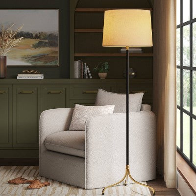 Traditional Three Leg Floor Lamp Black (Includes LED Light Bulb) - Threshold™