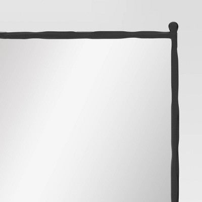  25"x65" Decorative Forged Metal Floor Mirror Black - Threshold™
