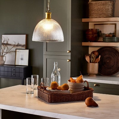  Reeded Glass Pendant Brass - Threshold™ Designed With Studio McGee