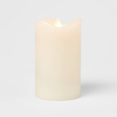  5" X 3" LED Flickering Flame Candle Cream - Threshold™