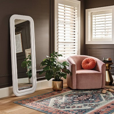  25"x65" Textured Floor Mirror White - Threshold™