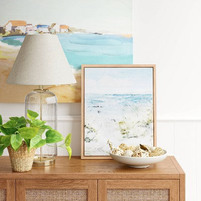  Bubble Glass With Brass Detail Large Lamp Base Clear - Threshold™