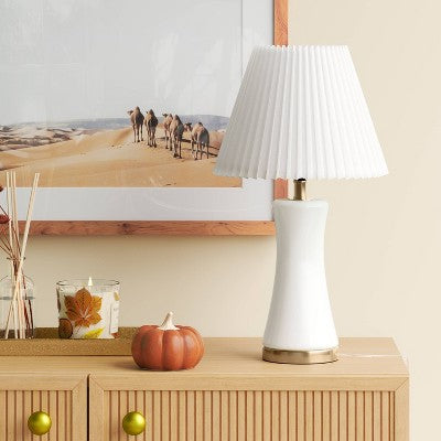  Small Pleated Lamp Shade White - Threshold™: Empire Shape, Cotton/Nylon, 7" H