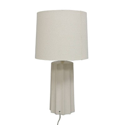  24.75"x13" Ribbed Ceramic Table Lamp Cream - Threshold™: Bedside, Nightstand, No Assembly Required