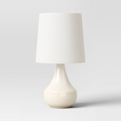  21.75"x11.5" Montreal Wren Assembled Table Lamp White - Threshold™: Ceramic Base, No Assembly Required
