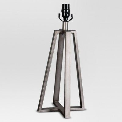  Brushed Linear Large Lamp Base Silver (Includes Energy Efficient Light Bulb) - Threshold™
