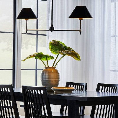  Metal Two Arm Shaded Chandelier Ceiling Light Black - Threshold™ Designed With Studio McGee