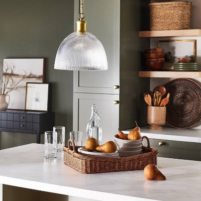  Reeded Glass Pendant Brass - Threshold™ Designed With Studio McGee