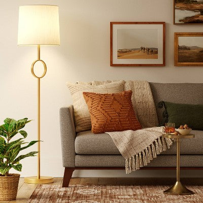  Metal Ring Floor Lamp Brass (Includes LED Light Bulb) - Threshold™