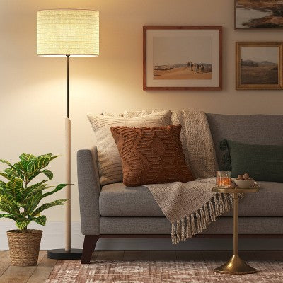  Stick Floor Lamp Natural/Black Wood/Metal (Includes LED Light Bulb) - Threshold™