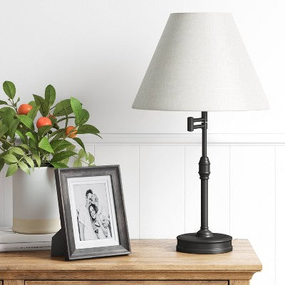  Large Swing Arm Oil Rubbed Lamp Base Black - Threshold™