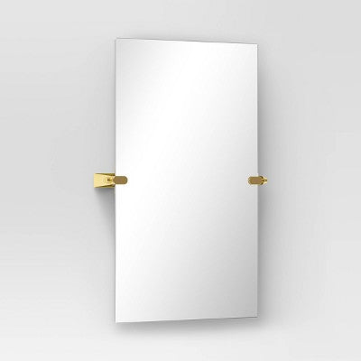  20" X 30" Frameless Rectangular Pivot Mirror Brass - Threshold™