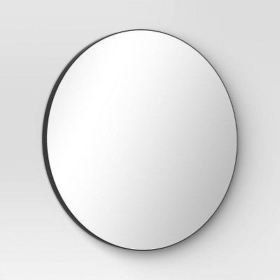  28" Round Infinity Circle Mirror Black - Threshold™