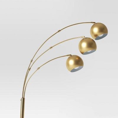  Span 3-Head Metal Globe Floor Lamp Brass - Threshold™