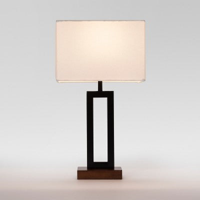  Weston Window Small Lamp Base Black - Threshold™: Modern Rectangle, No Assembly Required, ETL Listed