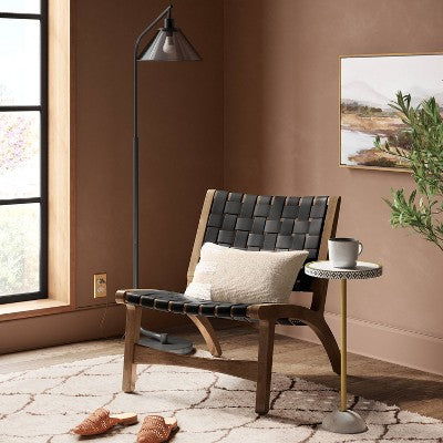  Smoked Glass Floor Lamp Black - Threshold™