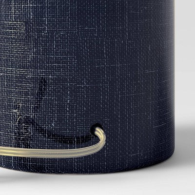  Linen Textured Ceramic Large Lamp Base Dark Blue - Threshold™