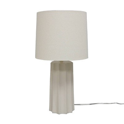  24.75"x13" Ribbed Ceramic Table Lamp Cream - Threshold™: Bedside, Nightstand, No Assembly Required
