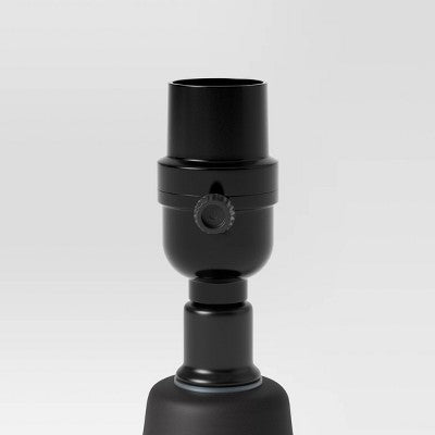 12.25"x5.25" Small Textured Ceramic Lamp Base Black - Threshold™: Chic Raised Design, ETL Listed