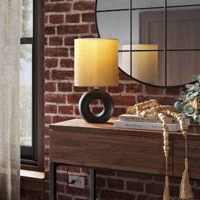  Abstract Ceramic Mini Table Lamp Black - Threshold™