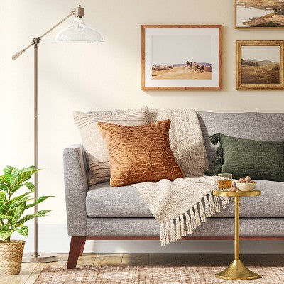  Crosby Bell Floor Lamp Brass With Glass Shade - Threshold™
