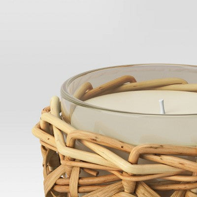  1-Wick Glass And Wicker Candle - Threshold™ Designed With Studio McGee