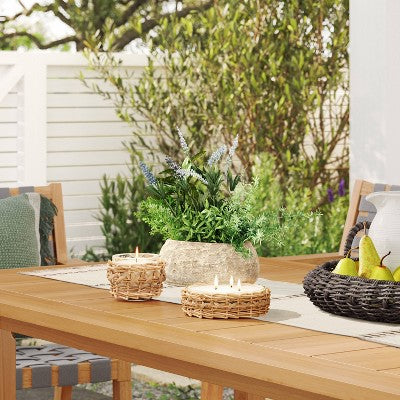  1-Wick Glass And Wicker Candle - Threshold™ Designed With Studio McGee