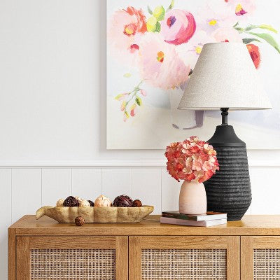  Large Textured Ceramic Lamp Base Black - Threshold™