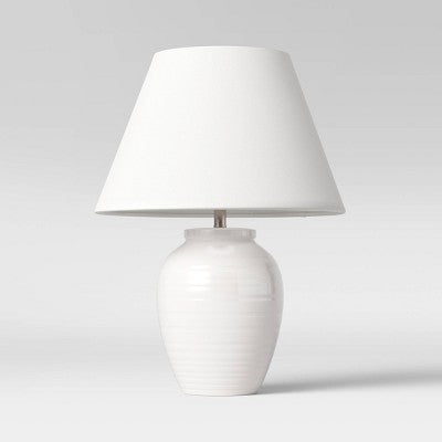  Turned Ceramic Table Lamp White - Threshold™
