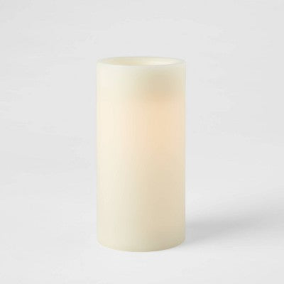  6" X 3" LED Flameless Black Wick Candle Cream - Threshold™