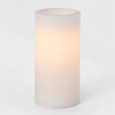  6" X 3" LED Flameless Black Wick Candle White - Threshold™
