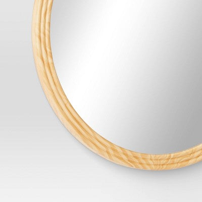  28" Round Fluted Circle Wall Mirror Natural - Threshold™