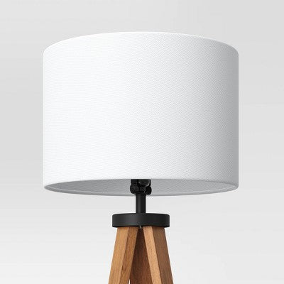  Tripod Floor Lamp With Shelf Brown Wood - Threshold™