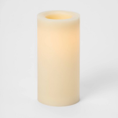  8" X 4" LED Flameless Black Wick Candle Cream - Threshold™