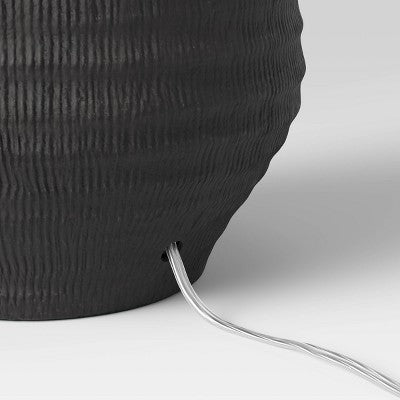  19"x8.5" Large Textured Ceramic Lamp Base Black - Threshold™: ETL Listed, No Assembly, 3-Way Switch
