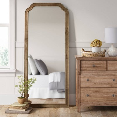  30" X 70" Oversize Leaner French Country Wood Mirror Natural - Threshold™