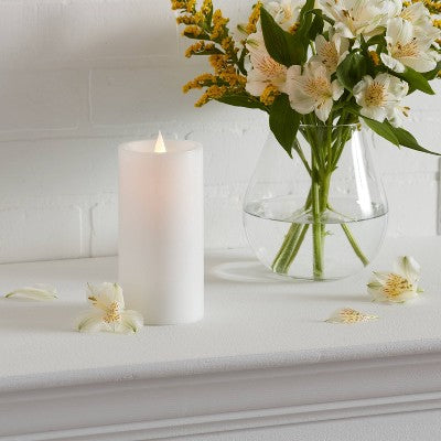  3" X 6" LED Pillar Candles White - Threshold™
