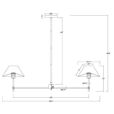  Metal Two Arm Shaded Chandelier Ceiling Light Black - Threshold™ Designed With Studio McGee