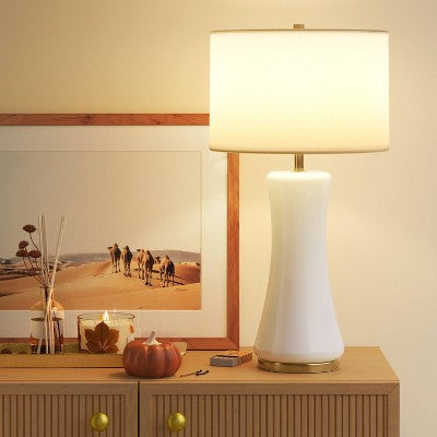  Large Opal Glass Lamp Base Off-White - Threshold™