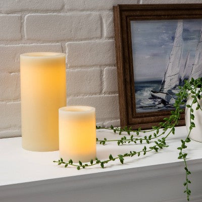  4" X 3"LED Flameless Black Wick Candle Cream - Threshold™