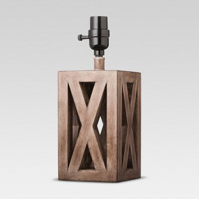  Washed Wood Box Small Lamp Base Brown - Threshold