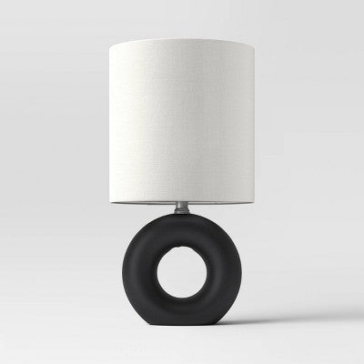  Abstract Ceramic Mini Table Lamp Black - Threshold™