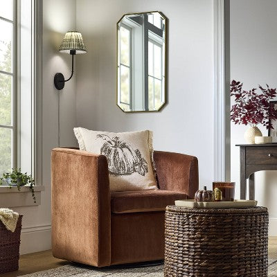  Wall Sconce With Green Pleated Plaid Shade - Threshold™ Designed With Studio McGee: Iron Body, Cotton-Polyester, ETL Listed