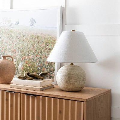  Medium Faux Wood Table Lamp Brown - Threshold™ Designed With Studio McGee