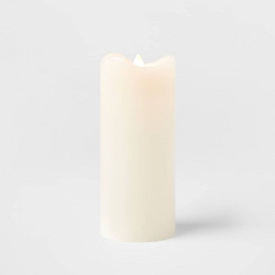  7" X 3" LED Flickering Flame Candle Cream - Threshold™